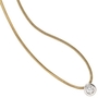Collier Kette mit Anh�nger 585 Gold bicolor 1 Diamant Brillant 42 cm