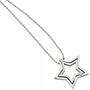 Collier Kette mit Anh�nger Stern Edelstahl 1 Kristall 48 cm Halskette