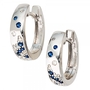 Creolen 585 Wei�gold 18 Diamanten Brillanten 14 Saphire blau Ohrringe