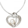 Anh�nger Herz 925 Sterling Silber rhodiniert teileismatt 1 Perle