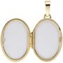 Medaillon oval f�r 2 Fotos 585 Gold Gelbgold matt Anh�nger zum �ffnen