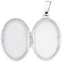 ovales Medaillon f�r 2 Fotos 925 Sterling Silber matt zum �ffnen