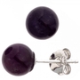 Ohrstecker 925 Sterling Silber rhodiniert 2 Amethyste 8,2 mm 