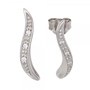 Ohrstecker 925 Sterling Silber rhodiniert 6 Zirkonia