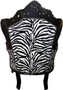 Casa Padrino Barock Sessel King Zebra / Schwarz 85 x 85 x H. 120 cm - Antik Stil M�bel