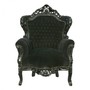 Casa Padrino Barock Sessel King Schwarz / Schwarz 85 x 85 x H. 120 cm - Antik Stil 