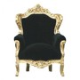 Casa Padrino Barock Sessel King Schwarz / Gold - Antik Stil Sessel Barockm�bel Barocksessel 