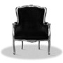 Casa Padrino Barock Salon Wohnzimmer Sessel Silber Schwarz 70 x 65 x H. 100 cm - Antik Stil Hotel M�bel 