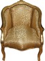 Casa Padrino Barock Damen Salon Sessel Gold Muster / Gold Mod2 - Luxus Antik Stil Wohnzimmer M�bel