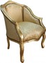 Casa Padrino Barock Damen Salon Sessel Gold Muster / Gold Mod2 - Luxus Antik Stil Wohnzimmer M�bel