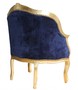 Casa Padrino Barock Damen Antik Stil Salon Sessel Royalblau / Gold  - Luxus Barock Wohnzimmerm�bel