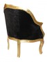 Casa Padrino Barock Damen Salon Sessel Schwarz / Gold 63 x 53 x H. 80 cm - Barock Wohnzimmerm�bel