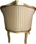 Casa Padrino Antik Stil Wohnzimmer Sessel Gold Streifen / Gold 63 x 53 x H. 80 cm - Barock Damen Salon Sessel