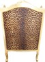 Casa Padrino Barock Lounge Thron Sessel Ohrensessel  Leopard / Gold - Luxus Barock M�bel