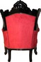 Casa Padrino Barock Sessel Al Capone Bordeaux / Schwarz 80 x 90 x H. 128 cm - Antik Stil