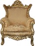 Casa Padrino Barock Sessel Al Capone Mod2 Gold Muster / Gold 90 x 80 x H. 127 cm - Barock M�bel