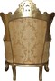 Casa Padrino Barock Sessel Al Capone Mod2 Gold Muster / Gold 90 x 80 x H. 127 cm - Barock M�bel