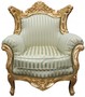 Casa Padrino Barock Sessel Al Capone Mod2 Jadegr�n / Beige / Gold 85 x 65 x H. 127 cm - Antik Stil 