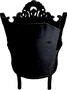 Casa Padrino Barock Sessel Al Capone Schwarz / Schwarz 90 x 80 x H. 128 cm - Barockm�bel
