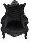 Casa Padrino Barock Sessel Al Capone Schwarz / Schwarz 90 x 80 x H. 128 cm - Barockm�bel