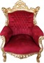 Casa Padrino Antik Stil Barock Wohnzimmer Sessel Al Capone Bordeaux / Gold - Limited Edition