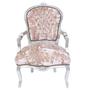 Casa Padrino Antik Stil Barock Salon Stuhl Rose Velour Stoff / Silber 60 x 50 x H. 93 cm - Barock M�bel