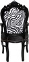 Casa Padrino Barock Esszimmerstuhl im Zebra Design mit Armlehnen 53 x 57 x H. 108 cm - M�bel im Antik Stil