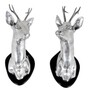Casa Padrino Wanddekoration / Wandfiguren Hirsche Silber - Luxus Wandgeweihe