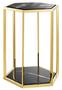 Casa Padrino Luxus Beistelltisch 2er Set in gold mit schwarzem Marmor - Luxus Qualit�t