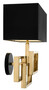 Casa Padrino Designer Wandleuchte in gold mit schwarzem Lampenschirm 35 x 18 x H. 38 cm - Luxus Wandlampe