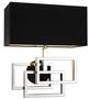 Casa Padrino Designer Wandleuchte in silber mit schwarzem Lampenschirm 35 x 18 x H. 38 cm - Luxus Wandlampe