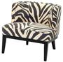 Casa Padrino Sessel im Zebra Design 78 x 74 x H. 77 cm - Luxus Wohnzimmer Sessel
