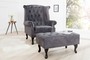 Chesterfield Fu�hocker Grau Antik Look aus dem Hause Casa Padrino 