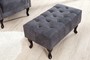 Chesterfield Fu�hocker Grau Antik Look aus dem Hause Casa Padrino 