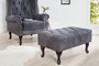 Chesterfield Fu�hocker Grau Antik Look aus dem Hause Casa Padrino 