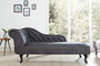 Chesterfield Recamiere / Chaiselongue Antikgrau aus dem Hause Casa Padrino - Wohnzimmer Chaiselongue