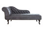 Chesterfield Recamiere / Chaiselongue Antikgrau aus dem Hause Casa Padrino - Wohnzimmer Chaiselongue