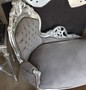 Barock Chaiselongue Grau/Silber