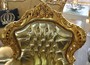 Barock Sessel Gold/Gold Lederoptik mit Glitzersteinen