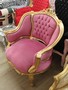 Barock Salon Lounge Sessel Rosa / Gold