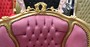 Barock Salon Lounge Sessel Rosa / Gold