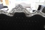 Barock 2-er Sofa King Schwarz / Silber mit Bling Bling Glitzersteinen