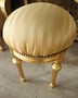 Barock Sitzhocker - Rundhocker Gold Creme Streifen / Gold