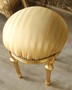 Barock Sitzhocker - Rundhocker Gold Creme Streifen / Gold
