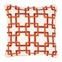 Casa Padrino Zierkissen in wei� / orange / rot 50 x H. 50 cm - Luxus Wohnzimmer Accessoires