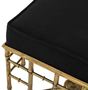 Casa Padrino Designer Hocker Vintage Messing / Schwarz 40 x 40 x H. 48,5 cm - Luxus Sitzhocker