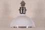 Casa Padrino Vintage Industrie H�ngeleuchte Epoxy Wei� Metall Durchmesser 52 cm - Restaurant - Hotel Lampe Leuchte - Industrial Leuchte 