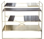 Casa Padrino Luxus Wohnzimmerschrank Gold 110 x 45 x H. 100,5 cm - Designer Regalschrank