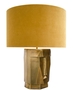 Casa Padrino Luxus Tischlampe in antik messing mit ockerfarbenen Lampenschirm 60,5 x H. 75 cm - Hotel Restaurant Lampen