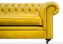 Casa Padrino Luxus Chesterfield 2er Sofa Gelb 242 x 100 x H. 71 cm - Luxus Leder Mbel